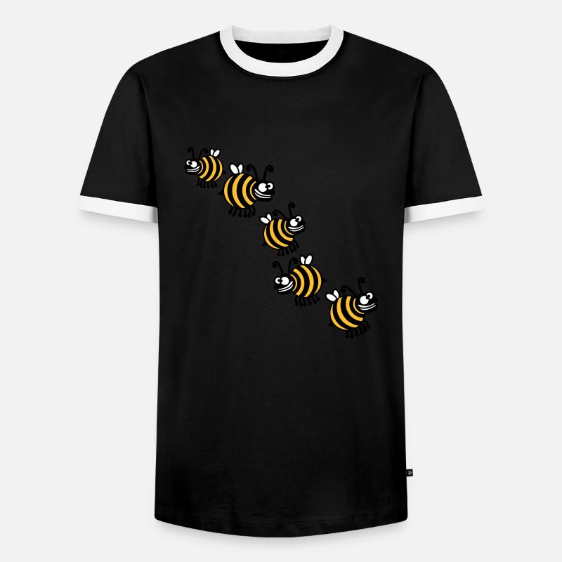 Thick crazy bees - Men's Ringer Shirt - black/white