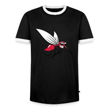Mücke witzig stechen comic sonnenbrille - Männer Kontrast-T-Shirt - Schwarz/Weiß - Vorne - AI Model Female 172 light (172cm) & AI Model Male 178 light (178cm)