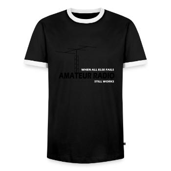 notfunk - Männer Kontrast-T-Shirt - Schwarz/Weiß - Vorne - AI Model Female 172 light (172cm) & AI Model Male 178 light (178cm)