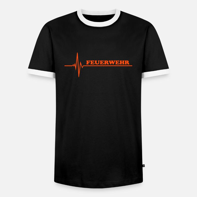 Fire - Men's Ringer Shirt - black/white