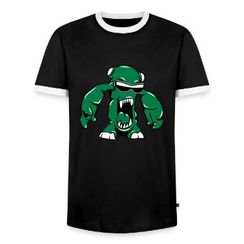 Monster funny fun sunglasses - Men's Ringer Shirt - black/white - Front - AI Model Female 172 light (172cm) & AI Model Male 178 light (178cm)
