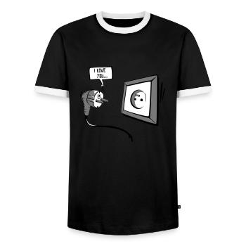I love you - T-shirt contrasté Homme - noir/blanc - Devant - AI Model Female 172 light (172cm) & AI Model Male 178 light (178cm)