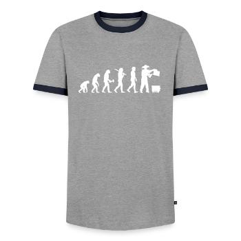 Imker Imkerei Zeidler Evolution Geschenk Biene - Männer Kontrast-T-Shirt - Grau/Navy  - Vorne - AI Model Female 172 light (172cm) & AI Model Male 178 light (178cm)