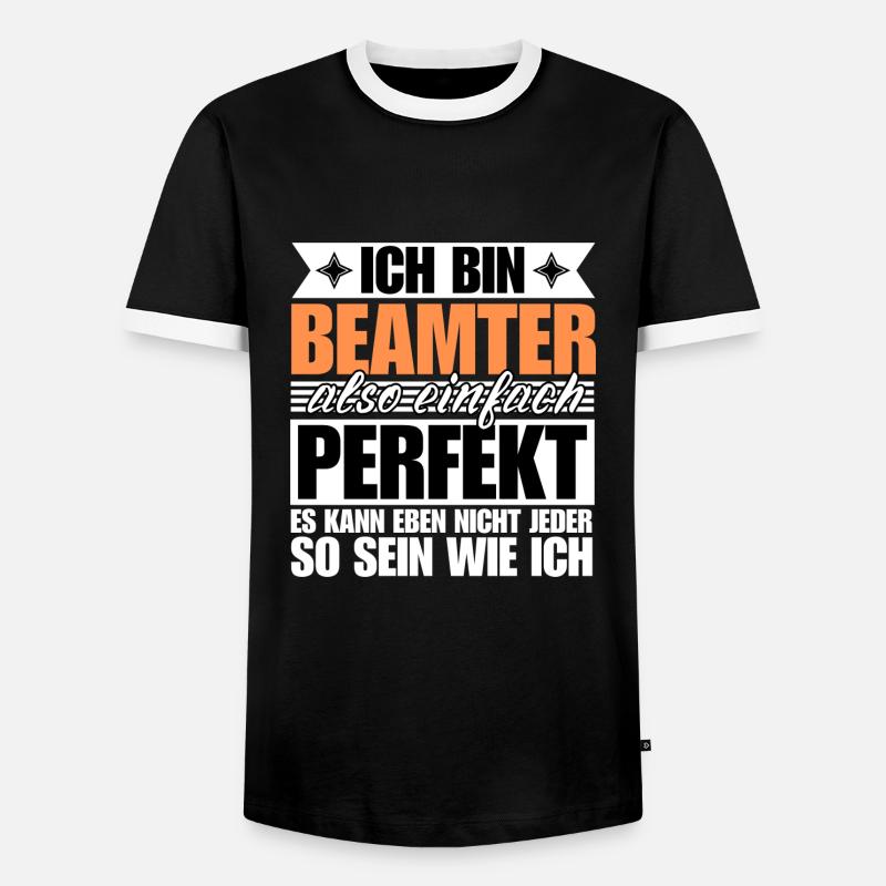 Perfekter Beamter - Männer Kontrast-T-Shirt - Schwarz/Weiß