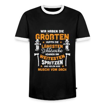 Lustiges Feuerwehr Spruch Geschenk für Feuerwehrma - Männer Kontrast-T-Shirt - Schwarz/Weiß - Vorne - AI Model Female 172 light (172cm) & AI Model Male 178 light (178cm)