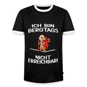 bergwandern servus alpin wanderung bergtags - Männer Kontrast-T-Shirt - Schwarz/Weiß - Vorne - AI Model Female 172 light (172cm) & AI Model Male 178 light (178cm)