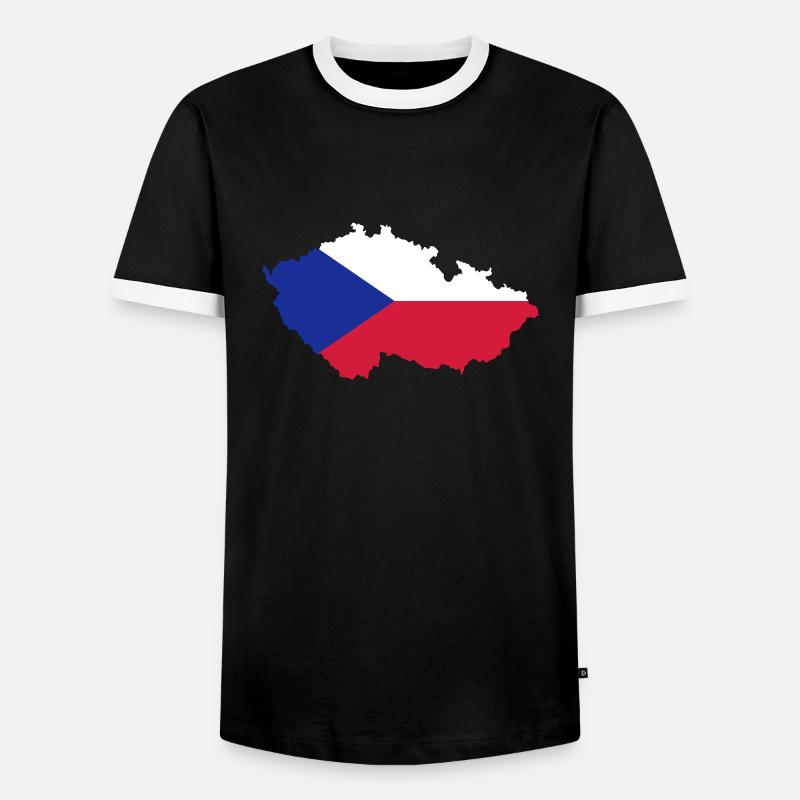 République tchèque - T-shirt contrasté Homme - noir/blanc