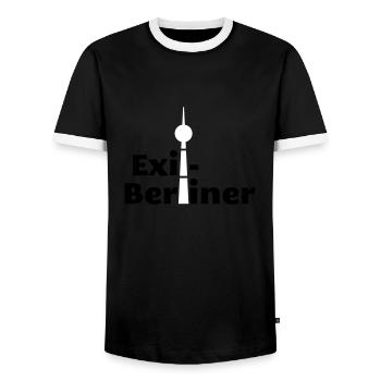 Berlin - Exil-Berliner - Männer Kontrast-T-Shirt - Schwarz/Weiß - Vorne - AI Model Female 172 light (172cm) & AI Model Male 178 light (178cm)