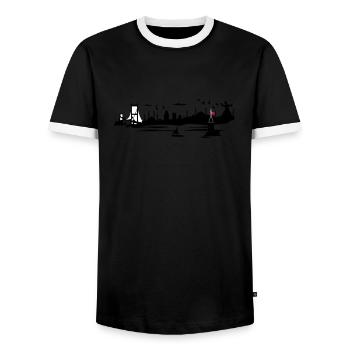 istanbul Silhouette - Männer Kontrast-T-Shirt - Schwarz/Weiß - Vorne - AI Model Female 172 light (172cm) & AI Model Male 178 light (178cm)