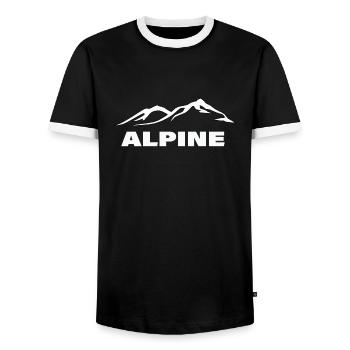 ALPIN - T-shirt contrasté Homme - noir/blanc - Devant - AI Model Female 172 light (172cm) & AI Model Male 178 light (178cm)