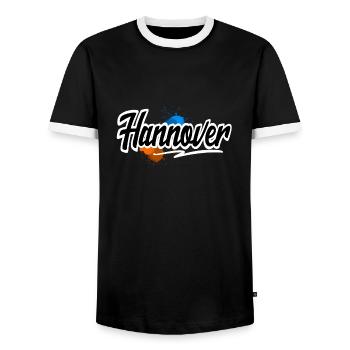 Hanover - Men's Ringer Shirt - black/white - Front - AI Model Female 172 light (172cm) & AI Model Male 178 light (178cm)