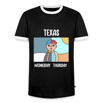 Das texanische Wetter Ändert das Design für stolze - Männer Kontrast-T-Shirt - Schwarz/Weiß - Vorne - AI Model Female 172 light (172cm) & AI Model Male 178 light (178cm)