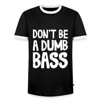 Don't Be A Dumb Bass Outfit für Fischer und Angler - Männer Kontrast-T-Shirt - Schwarz/Weiß - Vorne - AI Model Female 172 light (172cm) & AI Model Male 178 light (178cm)
