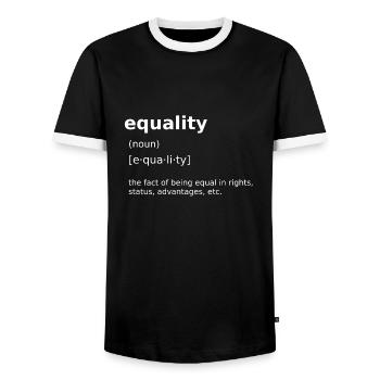 Equality - Men's Ringer Shirt - black/white - Front - AI Model Female 172 light (172cm) & AI Model Male 178 light (178cm)