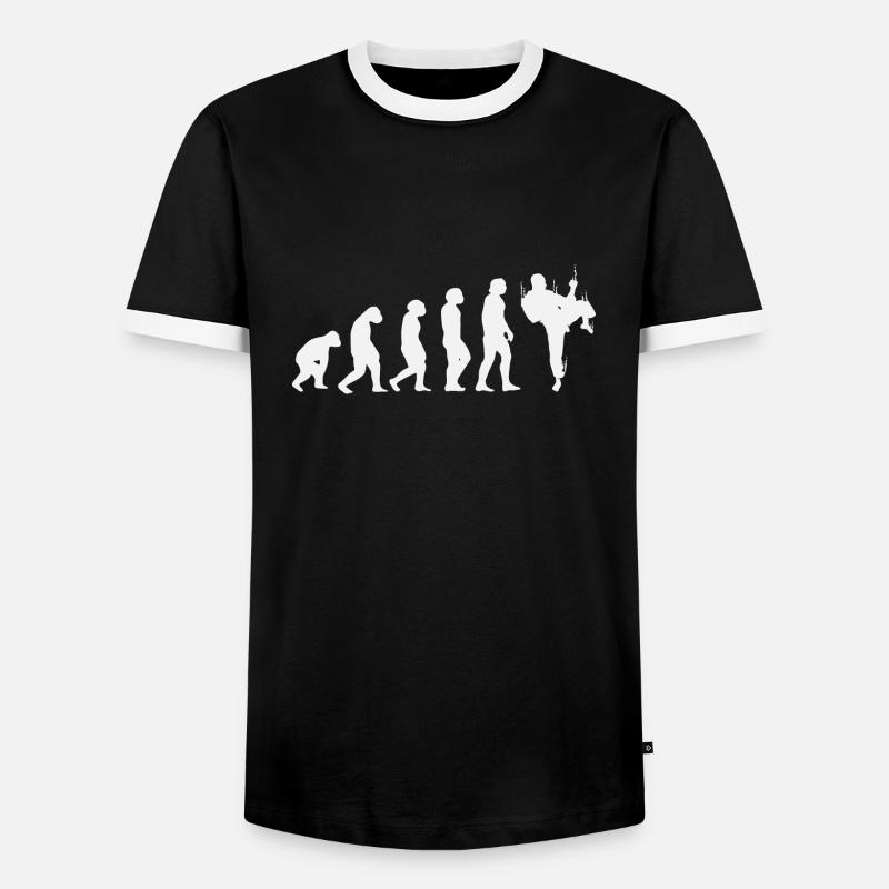 Karate Evolution - Männer Kontrast-T-Shirt - Schwarz/Weiß