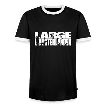 GRAND MUNSTERLANDER Chiens de chasse Chien de chasse Wilsigns - T-shirt contrasté Homme - noir/blanc - Devant - AI Model Female 172 light (172cm) & AI Model Male 178 light (178cm)