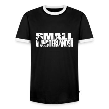 PETIT MUNSTERLANDER Chien de chasse Wilsigns Chiens de chasse - T-shirt contrasté Homme - noir/blanc - Devant - AI Model Female 172 light (172cm) & AI Model Male 178 light (178cm)