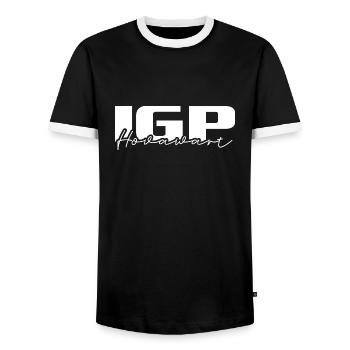 IGP HOVAWART Hundesport Hunde Hund Wilsigns - Männer Kontrast-T-Shirt - Schwarz/Weiß - Vorne - AI Model Female 172 light (172cm) & AI Model Male 178 light (178cm)