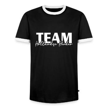 ÉQUIPE HOLLANDSE HERDER Chiens Chien Wilsigns IGP - T-shirt contrasté Homme - noir/blanc - Devant - AI Model Female 172 light (172cm) & AI Model Male 178 light (178cm)