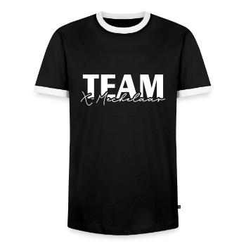 TEAM X Mechelaar Hundesport Hunde Wilsigns - Männer Kontrast-T-Shirt - Schwarz/Weiß - Vorne - AI Model Female 172 light (172cm) & AI Model Male 178 light (178cm)