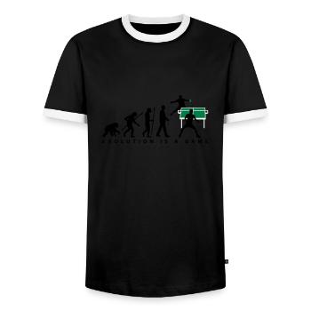 evolution_tischtennisspieler_102012_a_3c - T-shirt contrasté Homme - noir/blanc - Devant - AI Model Female 172 light (172cm) & AI Model Male 178 light (178cm)