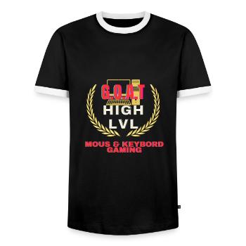 GOAT Mous Keyboard gamer - Männer Kontrast-T-Shirt - Schwarz/Weiß - Vorne - AI Model Female 172 light (172cm) & AI Model Male 178 light (178cm)