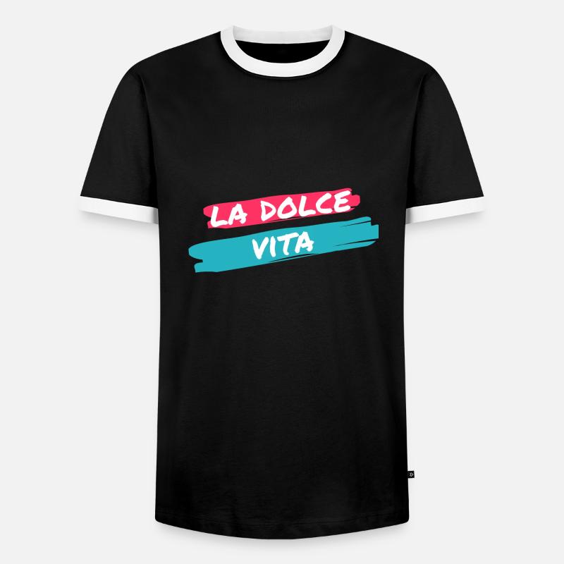 DAS GUTE LEBEN - Männer Kontrast-T-Shirt - Schwarz/Weiß