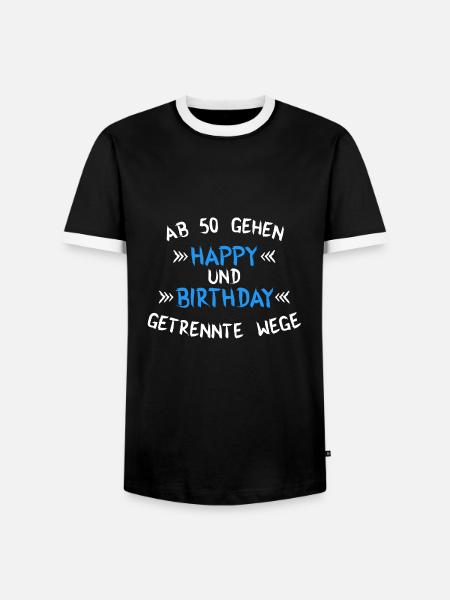 Ab 50 blau - Männer Kontrast-T-Shirt - Schwarz/Weiß