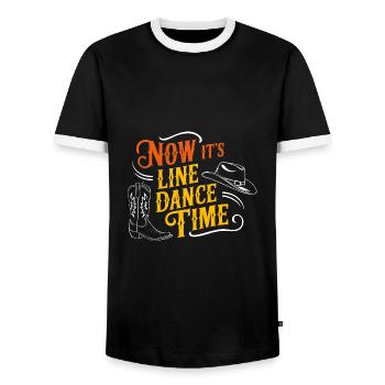 Danse en ligne Danse en ligne Danse en ligne Danse - T-shirt contrasté Homme - noir/blanc - Devant - AI Model Female 172 light (172cm) & AI Model Male 178 light (178cm)