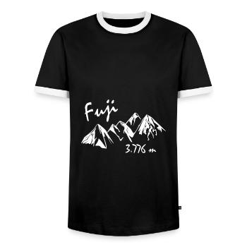 Fuji - Männer Kontrast-T-Shirt - Schwarz/Weiß - Vorne - AI Model Female 172 light (172cm) & AI Model Male 178 light (178cm)