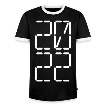 2022 lcd blanc - T-shirt contrasté Homme - noir/blanc - Devant - AI Model Female 172 light (172cm) & AI Model Male 178 light (178cm)