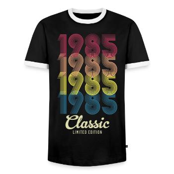 1985 Anniversaire né en 1985 Retro Vintage - T-shirt contrasté Homme - noir/blanc - Devant - AI Model Female 172 light (172cm) & AI Model Male 178 light (178cm)
