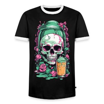 Gothic Skull Pastel Poison Halloween Design - Männer Kontrast-T-Shirt - Schwarz/Weiß - Vorne - AI Model Female 172 light (172cm) & AI Model Male 178 light (178cm)