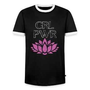 Girl Power GRL PWR - Chemise Femme Power - T-shirt contrasté Homme - noir/blanc - Devant - AI Model Female 172 light (172cm) & AI Model Male 178 light (178cm)