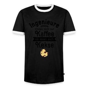 Ingenieure Trinken Nicht Nur Kaffee - Men's Ringer Shirt - black/white - Front - AI Model Female 172 light (172cm) & AI Model Male 178 light (178cm)