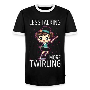 Professionelles Stabdänzerin für Majorette - Männer Kontrast-T-Shirt - Schwarz/Weiß - Vorne - AI Model Female 172 light (172cm) & AI Model Male 178 light (178cm)