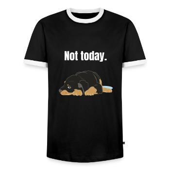 cadeau rottweiler - T-shirt contrasté Homme - noir/blanc - Devant - AI Model Female 172 light (172cm) & AI Model Male 178 light (178cm)