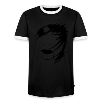 Les cheveux de sang Gothic Girl - T-shirt contrasté Homme - noir/blanc - Devant - AI Model Female 172 light (172cm) & AI Model Male 178 light (178cm)