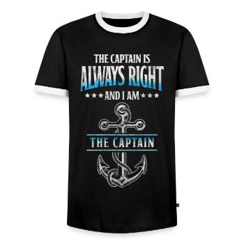 Sailing Ship Shipping Sailing Holidays - Men's Ringer Shirt - black/white - Front - AI Model Female 172 light (172cm) & AI Model Male 178 light (178cm)