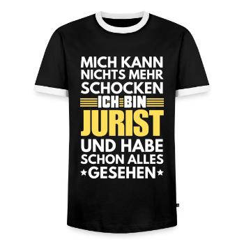 Nicht schockbarer Jurist - Männer Kontrast-T-Shirt - Schwarz/Weiß - Vorne - AI Model Female 172 light (172cm) & AI Model Male 178 light (178cm)