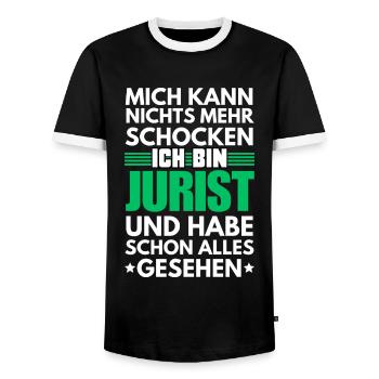 Nicht schockbarer Jurist - Männer Kontrast-T-Shirt - Schwarz/Weiß - Vorne - AI Model Female 172 light (172cm) & AI Model Male 178 light (178cm)