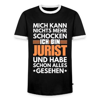 Nicht schockbarer Jurist - Männer Kontrast-T-Shirt - Schwarz/Weiß - Vorne - AI Model Female 172 light (172cm) & AI Model Male 178 light (178cm)