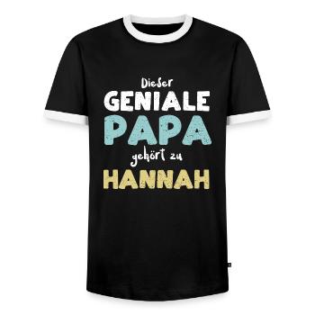 Dieser Geniale Papa Gehört Zu Ha... - Männer Kontrast-T-Shirt - Schwarz/Weiß - Vorne - AI Model Female 172 light (172cm) & AI Model Male 178 light (178cm)