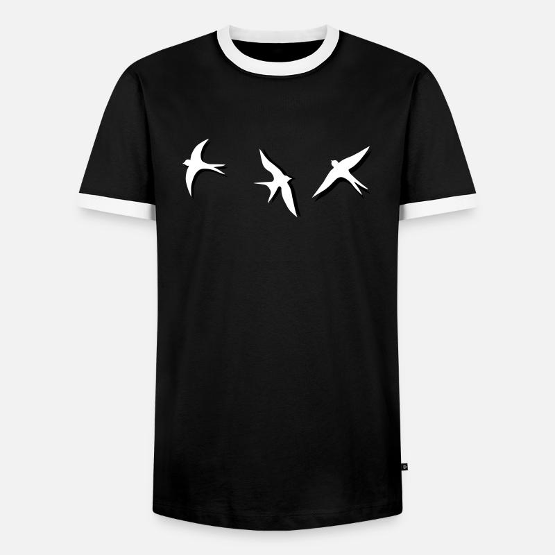 Schwalbe - Männer Kontrast-T-Shirt - Schwarz/Weiß