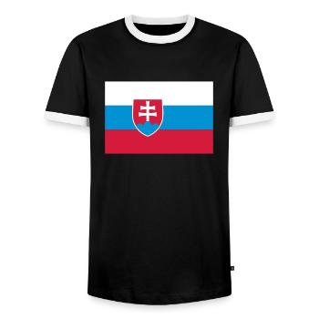 slovakia flag - Männer Kontrast-T-Shirt - Schwarz/Weiß - Vorne - AI Model Female 172 light (172cm) & AI Model Male 178 light (178cm)