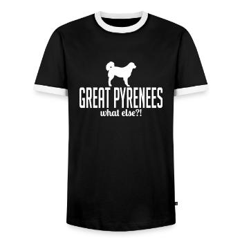 Great Pyrenees What Else Dogs Saying Wilsigns - Men's Ringer Shirt - black/white - Front - AI Model Female 172 light (172cm) & AI Model Male 178 light (178cm)