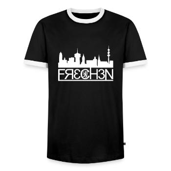 Frechen - Männer Kontrast-T-Shirt - Schwarz/Weiß - Vorne - AI Model Female 172 light (172cm) & AI Model Male 178 light (178cm)