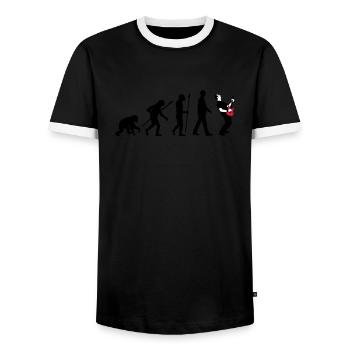 evolution_rocks_032012_n_3c - T-shirt contrasté Homme - noir/blanc - Devant - AI Model Female 172 light (172cm) & AI Model Male 178 light (178cm)