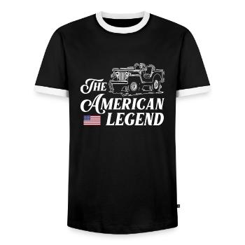 JeepsLa légende américaine - T-shirt contrasté Homme - noir/blanc - Devant - AI Model Female 172 light (172cm) & AI Model Male 178 light (178cm)