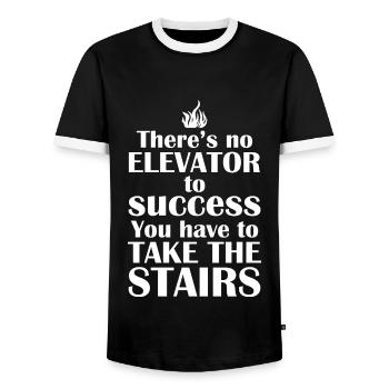 Success Motivation - Men's Ringer Shirt - black/white - Front - AI Model Female 172 light (172cm) & AI Model Male 178 light (178cm)
